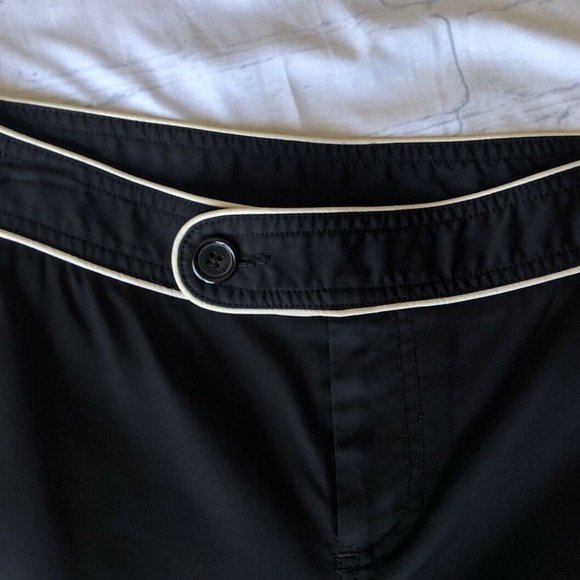 Mexx Black Pants Beige Trim Straight Leg Size 6 - Picture 8 of 9